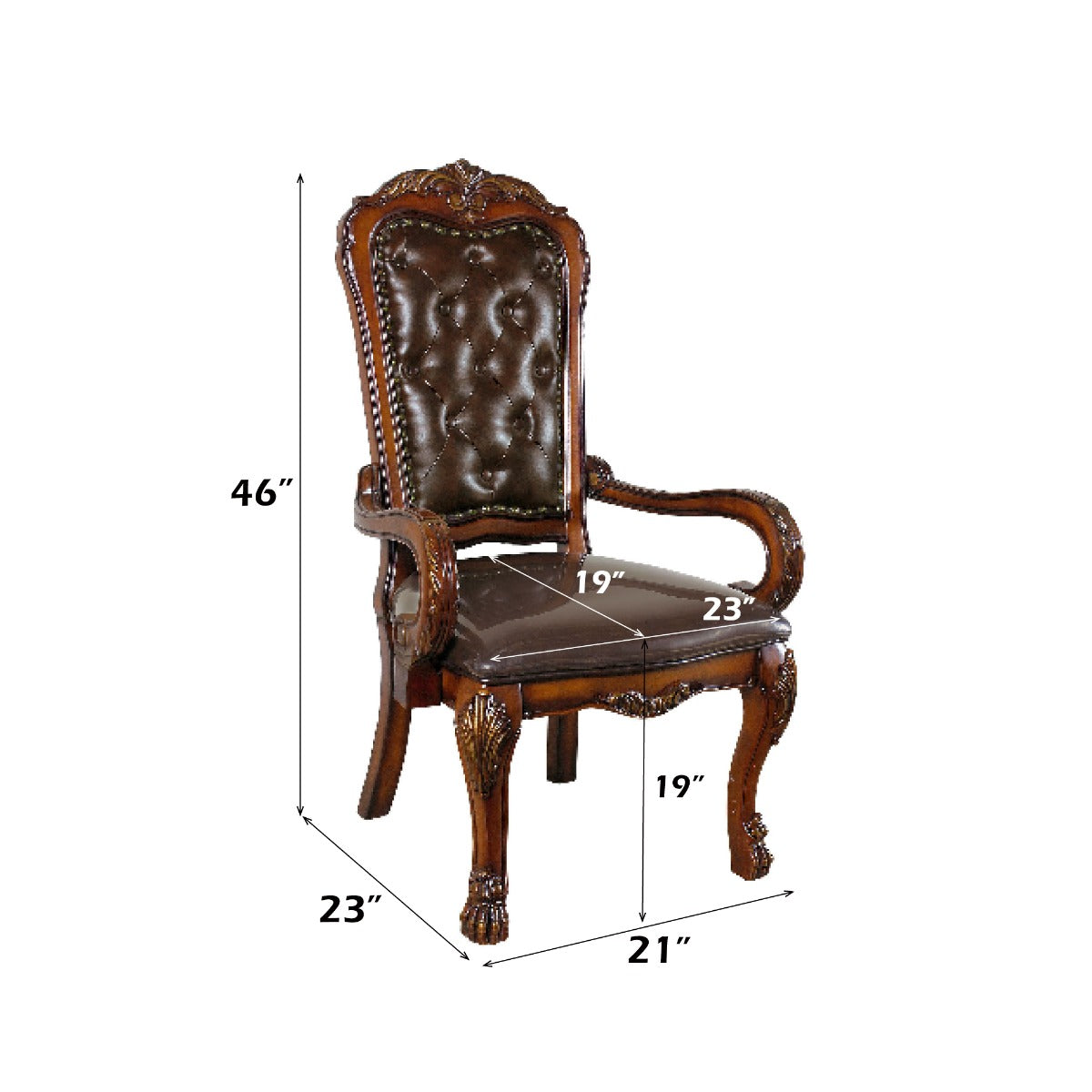 Dresden Executive Office Chair - Synthetic Leather & Cherry Oak Finish - 12170 image 5
