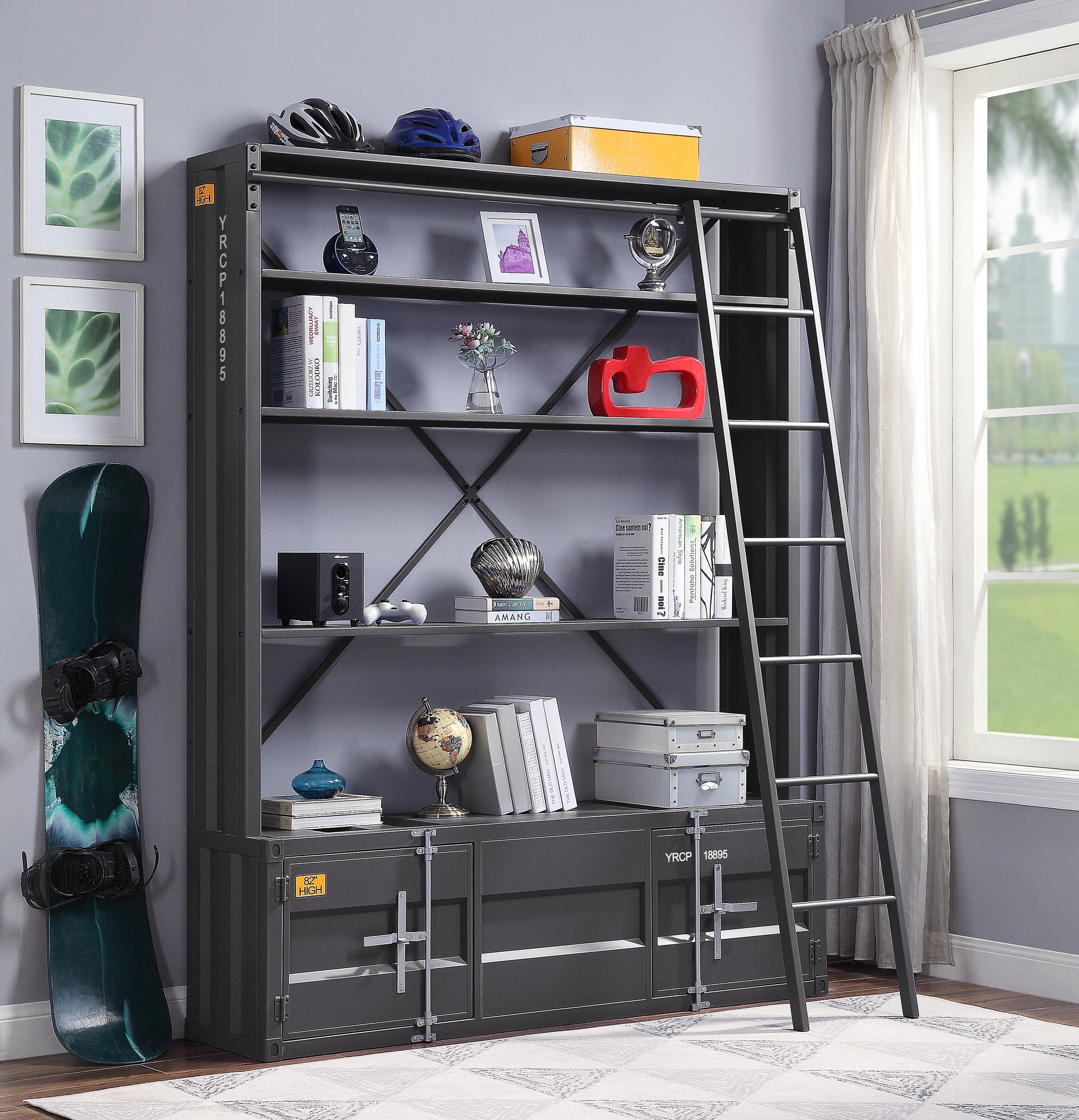 Cargo Bookcase W/Ladder 39887