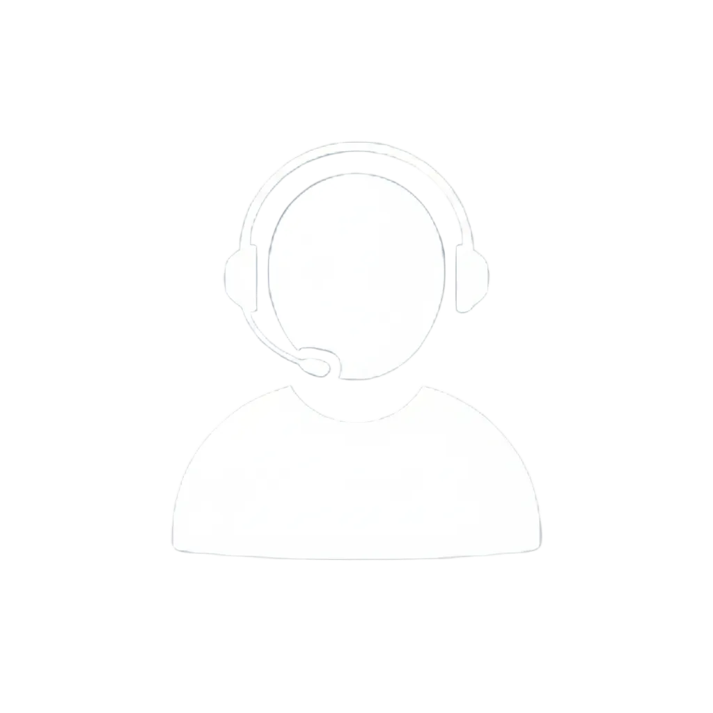 Icon of a person wearing a headset on a blue circle background