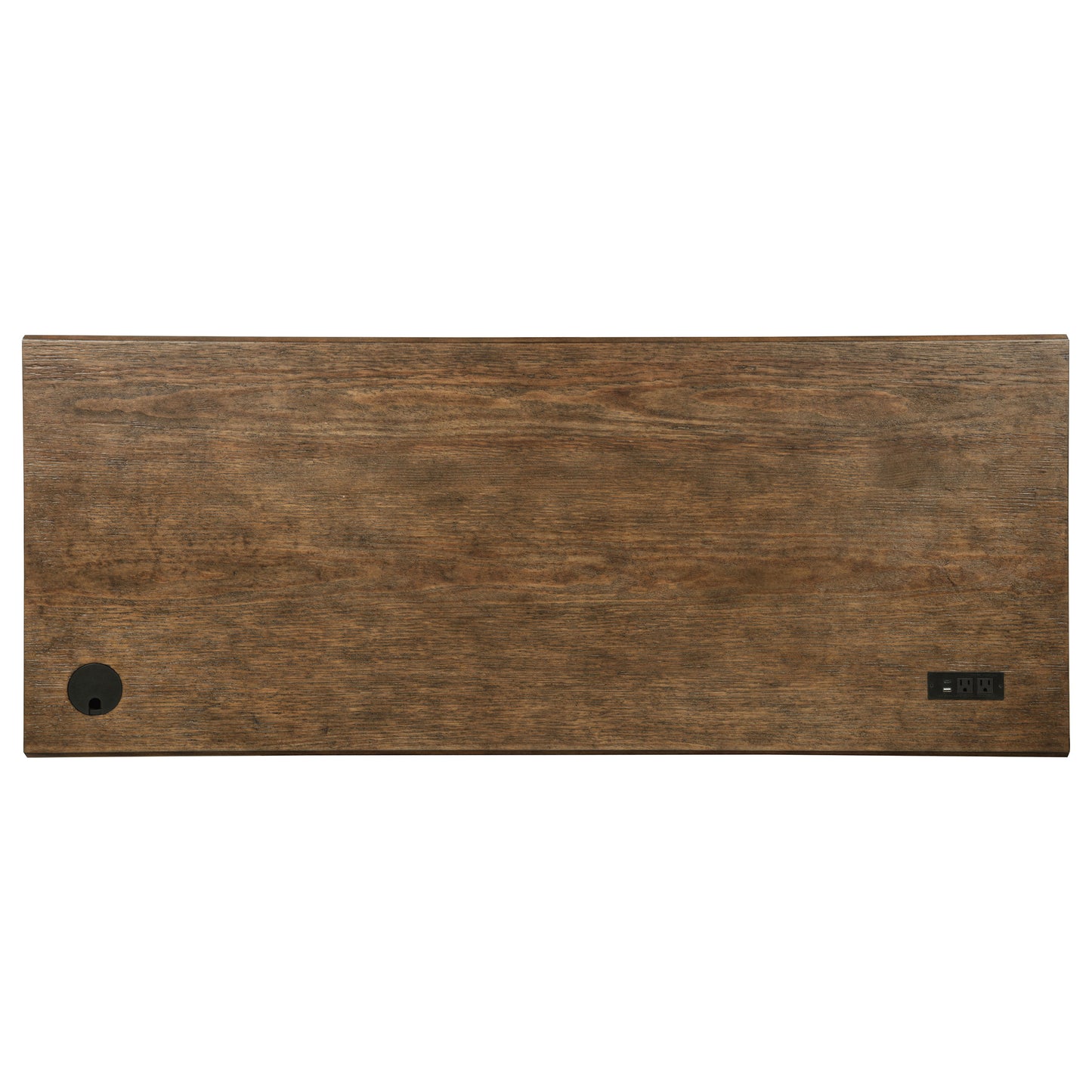 Altidore 68-Inch Traditional Executive Home Office Desk with 7 Drawers, Power Outlets & Locking Files – Distressed Brown (Fully Assembled)