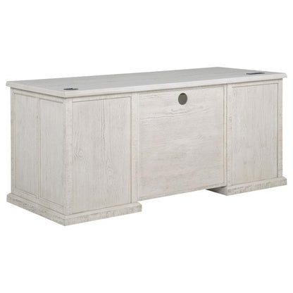 Title: Altidore 68-Inch Traditional Executive Home Office Desk with 7 Drawers, Power Outlets & Locking Files – Distressed White (Fully Assembled)