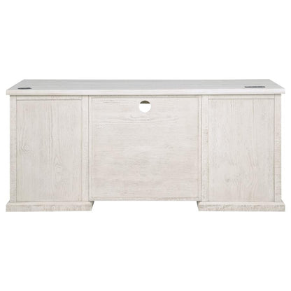 Title: Altidore 68-Inch Traditional Executive Home Office Desk with 7 Drawers, Power Outlets & Locking Files – Distressed White (Fully Assembled)