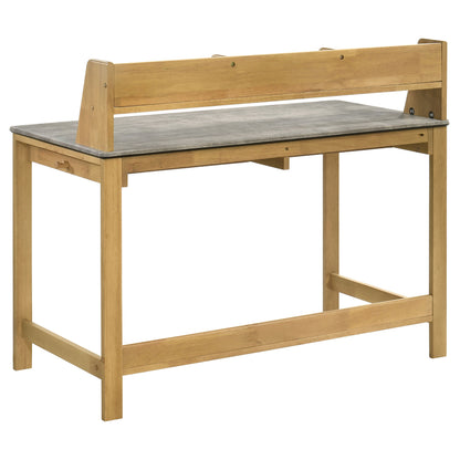 Besler 47-Inch Transitional SmartTop Writing Desk with 2 Drawers & Shelves – Cement & Natural or Grey Stone & Black