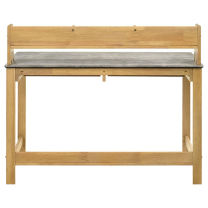 Besler 47-Inch Transitional SmartTop Writing Desk with 2 Drawers & Shelves – Cement & Natural or Grey Stone & Black