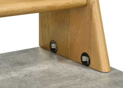 Besler 47-Inch Transitional SmartTop Writing Desk with 2 Drawers & Shelves – Cement & Natural or Grey Stone & Black