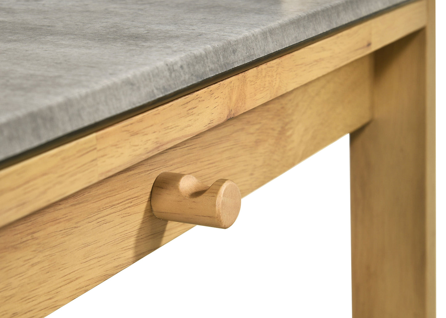 Besler 47-Inch Transitional SmartTop Writing Desk with 2 Drawers & Shelves – Cement & Natural or Grey Stone & Black