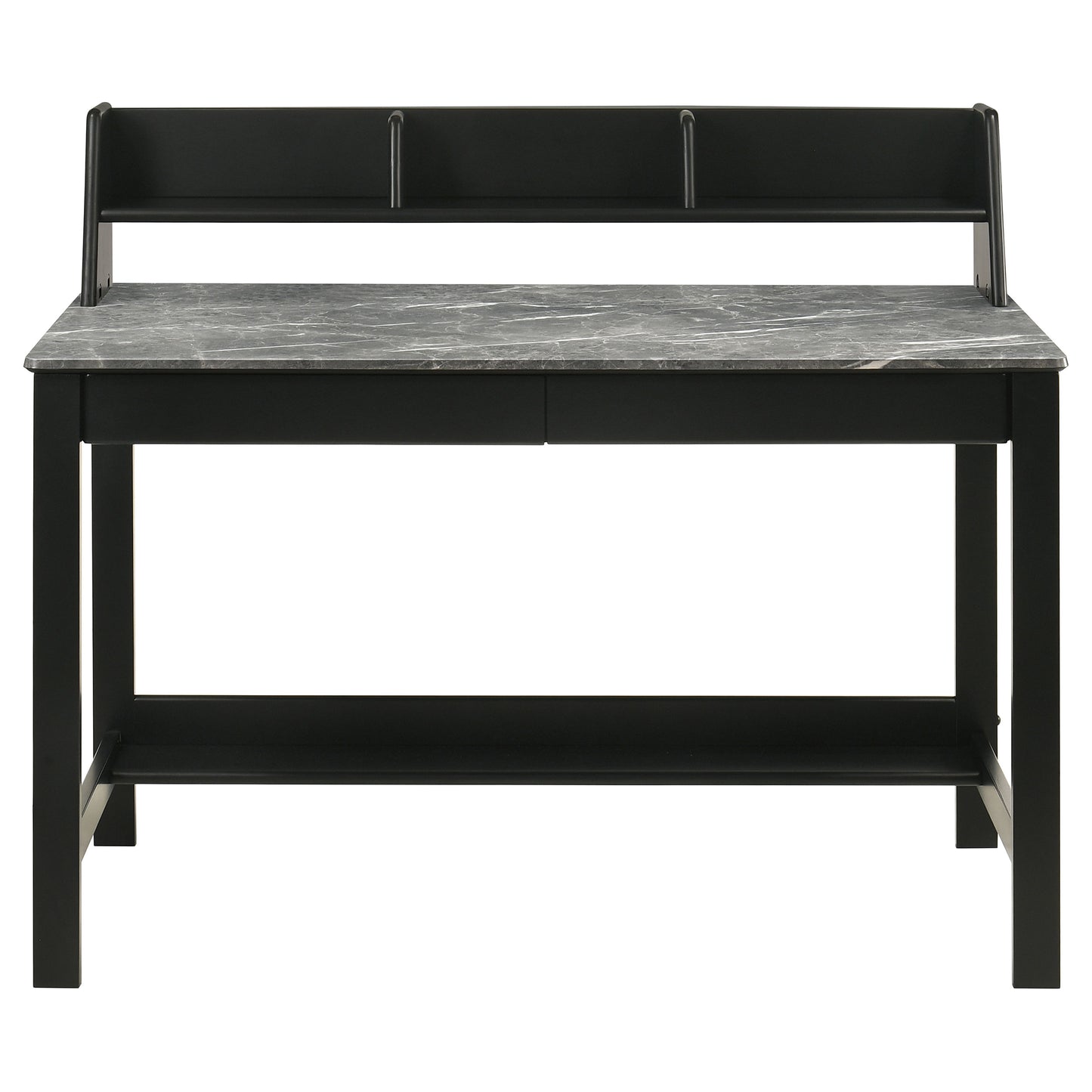 Besler 47-Inch Transitional SmartTop Writing Desk with 2 Drawers & Shelves – Cement & Natural or Grey Stone & Black
