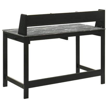 Besler 47-Inch Transitional SmartTop Writing Desk with 2 Drawers & Shelves – Cement & Natural or Grey Stone & Black