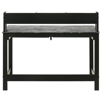 Besler 47-Inch Transitional SmartTop Writing Desk with 2 Drawers & Shelves – Cement & Natural or Grey Stone & Black