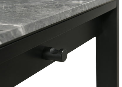 Besler 47-Inch Transitional SmartTop Writing Desk with 2 Drawers & Shelves – Cement & Natural or Grey Stone & Black