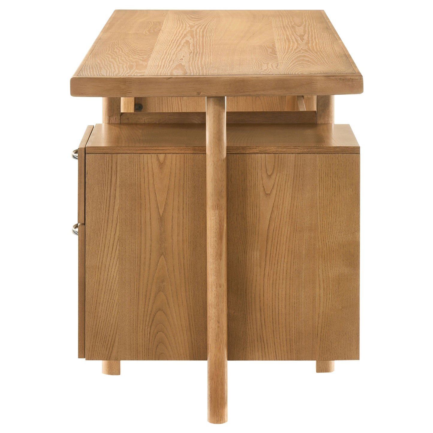 Roldan 69-Inch Transitional 4-Drawer Double Pedestal Computer Desk – Light Ash