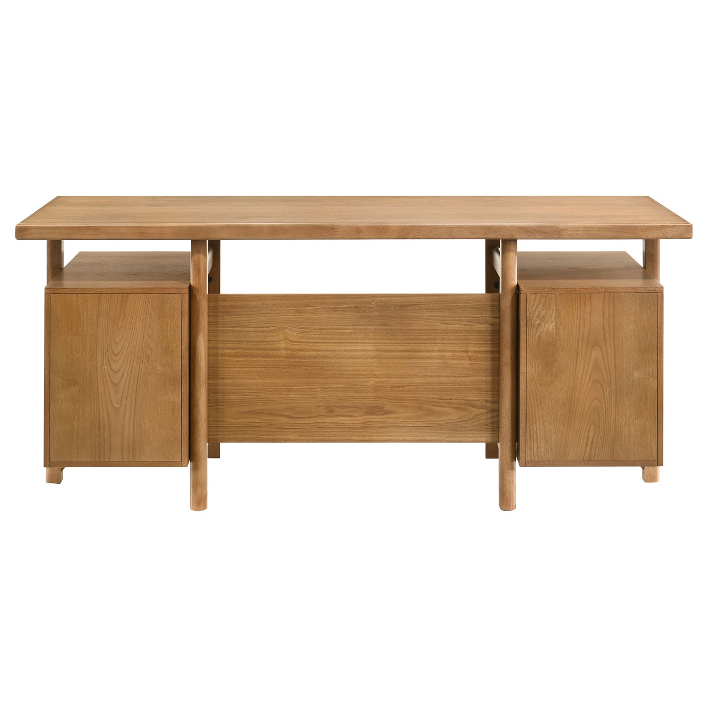Roldan 69-Inch Transitional 4-Drawer Double Pedestal Computer Desk – Light Ash