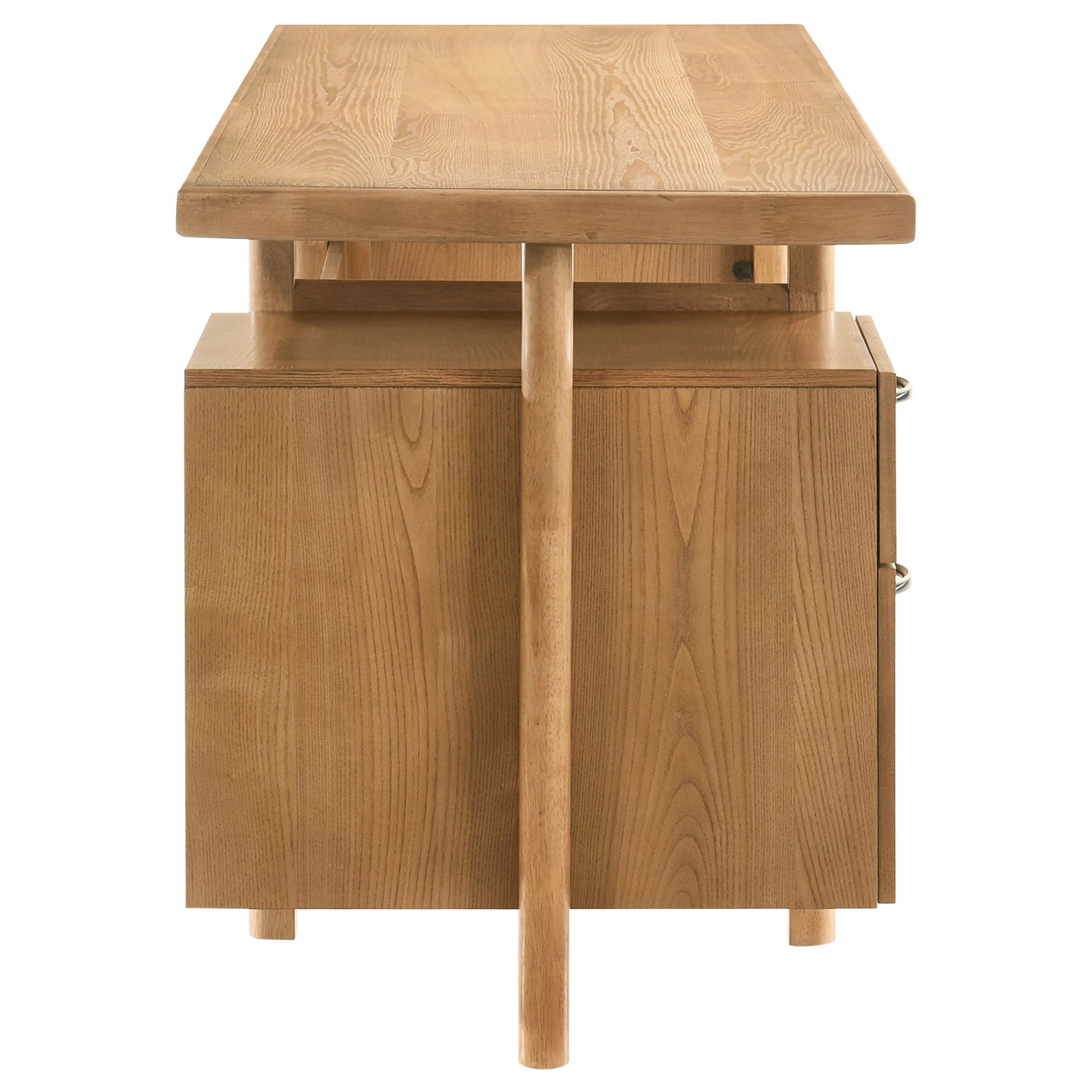 Roldan 69-Inch Transitional 4-Drawer Double Pedestal Computer Desk – Light Ash