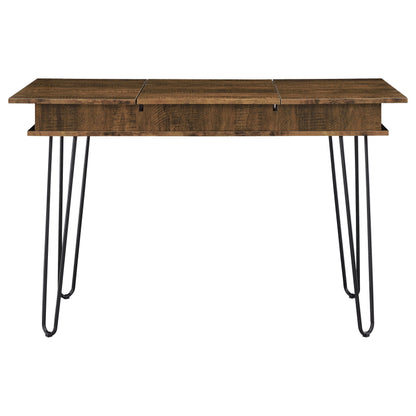Sheeran 47-inch Writing Desk with Storage Rustic Amber
