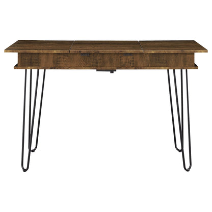 Sheeran 47-inch Writing Desk with Storage Rustic Amber
