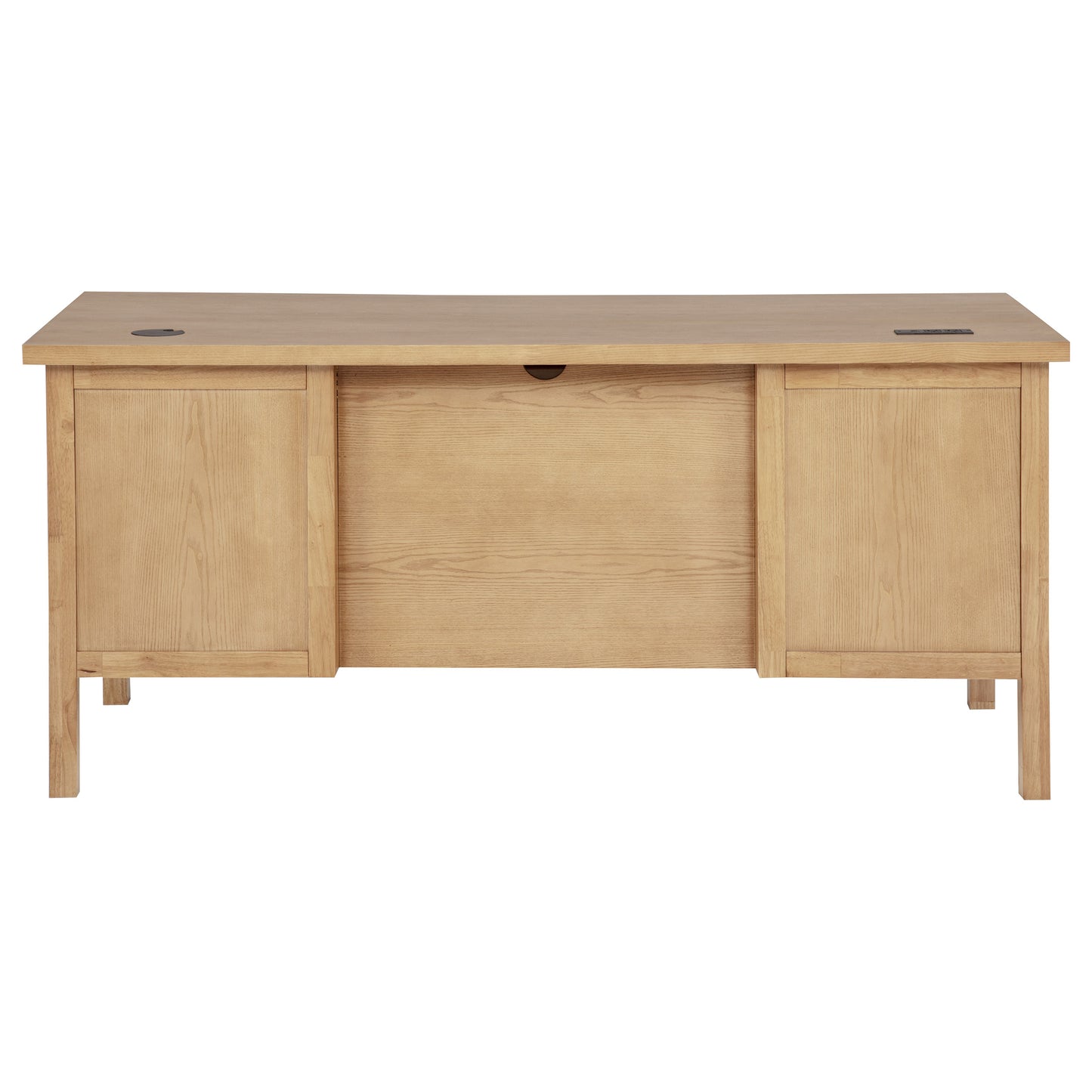 Vermes 66-Inch Transitional Computer Desk with 7 Drawers & Power Outlets – Light Ash (Fully Assembled)