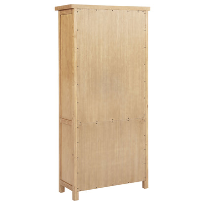 Vermes 34-Inch Transitional Bookcase Cabinet with 2 Doors & 3 Open Shelves – Light Ash