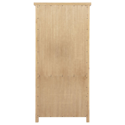 Vermes 34-Inch Transitional Bookcase Cabinet with 2 Doors & 3 Open Shelves – Light Ash