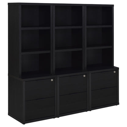 Coaster Westpark Black 3-piece bookcase wall set lifestyle view
