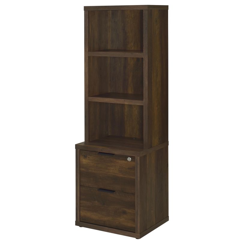 Coaster Westpark Dark Pine bookcase angled product view