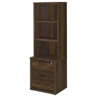 Coaster Westpark Dark Pine bookcase angled product view