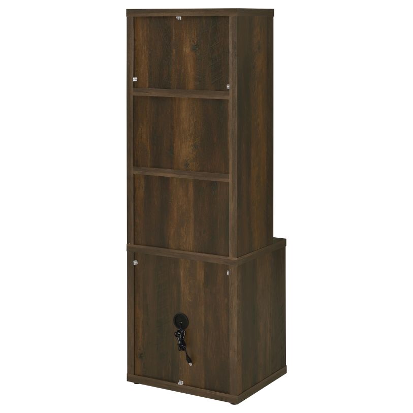 Coaster Westpark Dark Pine bookcase opposite rear view