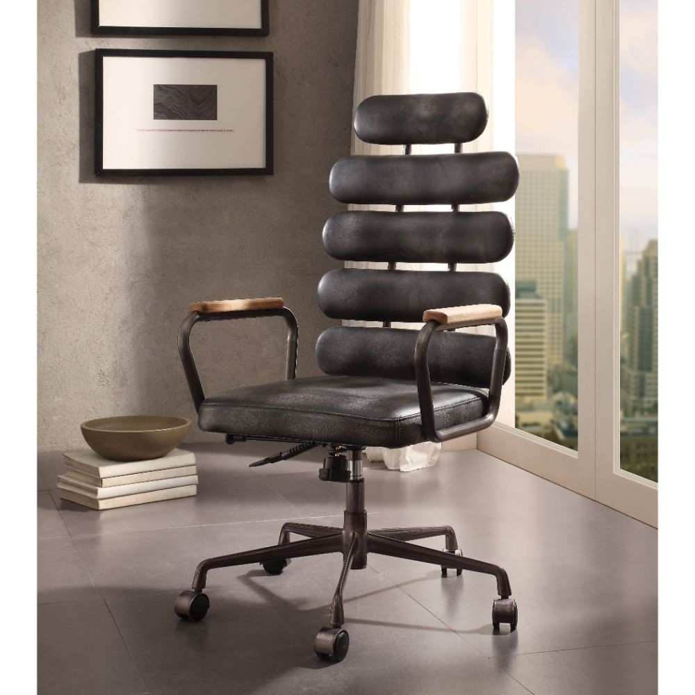 Calan Office Chair - Vintage Black Top Grain Leather - 92107 image 2