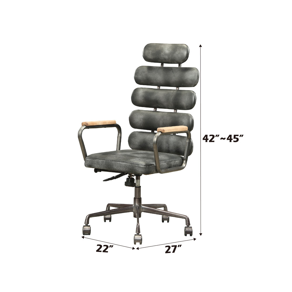 Calan Office Chair - Vintage Black Top Grain Leather - 92107 image 6