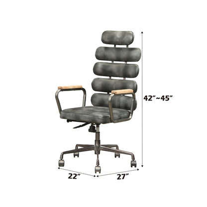 Calan Office Chair - Vintage Black Top Grain Leather - 92107 image 6