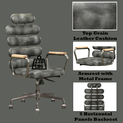 Calan Office Chair - Vintage Black Top Grain Leather - 92107 image 7