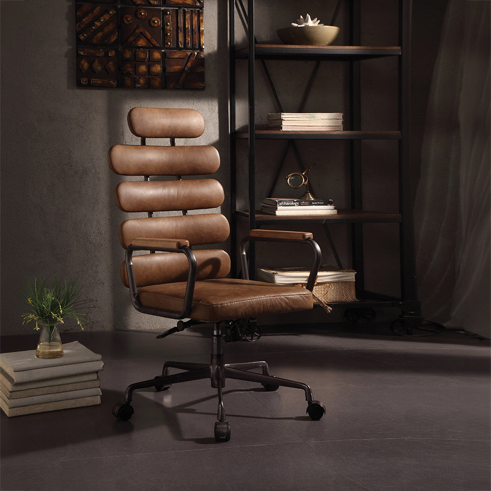 Calan Office Chair - Retro Brown Top Grain Leather - 92108