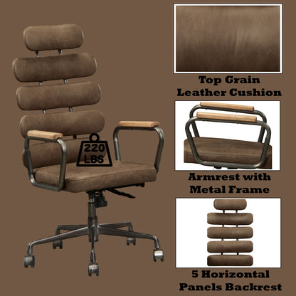 Calan Office Chair - Retro Brown Top Grain Leather - 92108 image 8