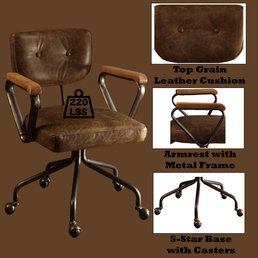 Hallie Office Chair - Vintage Whiskey Top Grain Leather - 92410 image 7