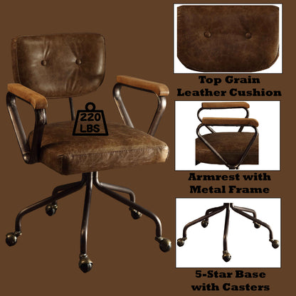 Hallie Office Chair - Vintage Whiskey Top Grain Leather - 92410 image 7