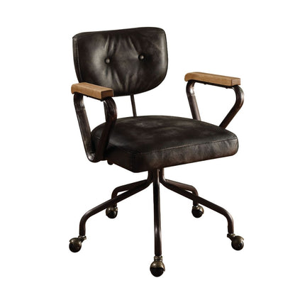 Hallie Office Chair - Vintage Black Top Grain Leather - 92411