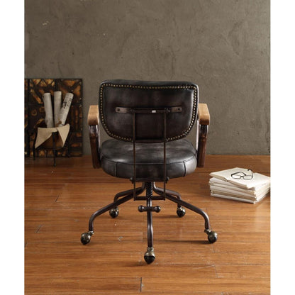 Hallie Office Chair - Vintage Black Top Grain Leather - 92411 image 3