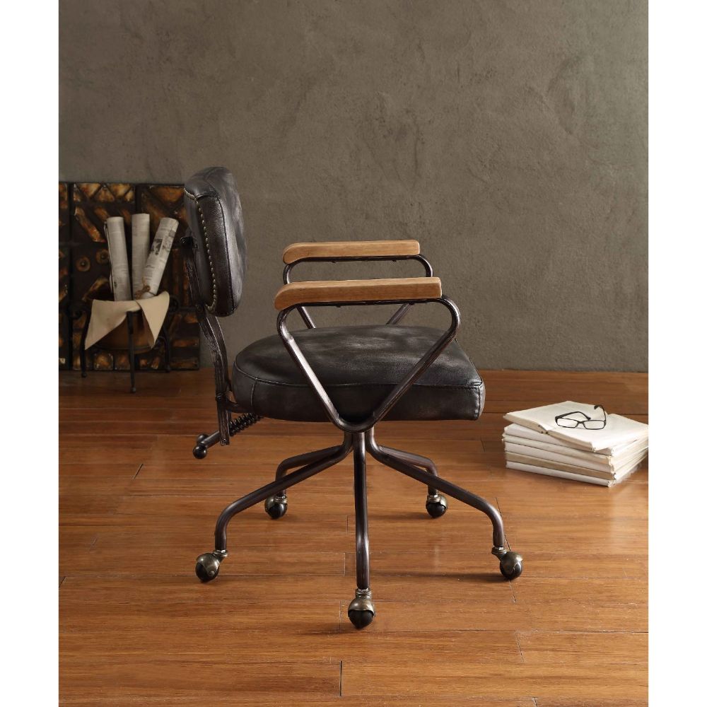 Hallie Office Chair - Vintage Black Top Grain Leather - 92411 image 4