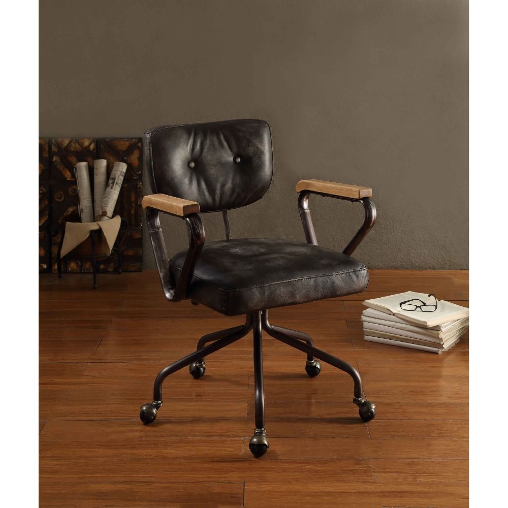 Hallie Office Chair - Vintage Black Top Grain Leather - 92411 image 5