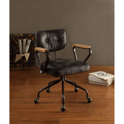 Hallie Office Chair - Vintage Black Top Grain Leather - 92411 image 5