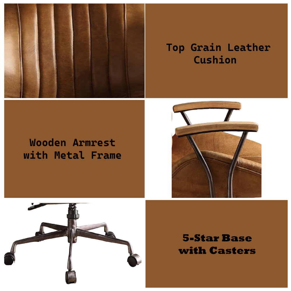 Hamilton Office Chair - Coffee Top Grain Leather - 92412 image 12