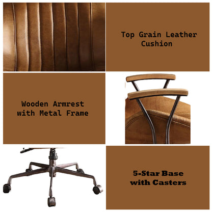 Hamilton Office Chair - Coffee Top Grain Leather - 92412 image 12