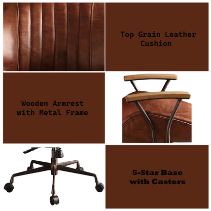 Hamilton Office Chair - Cocoa Top Grain Leather - 92413 image 7