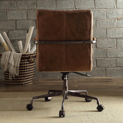 Harith Office Chair - Retro Brown Top Grain Leather - 92414 image 4