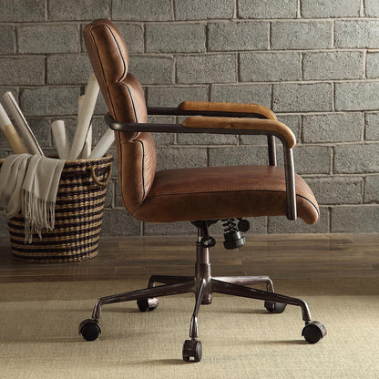 Harith Office Chair - Retro Brown Top Grain Leather - 92414 image 5