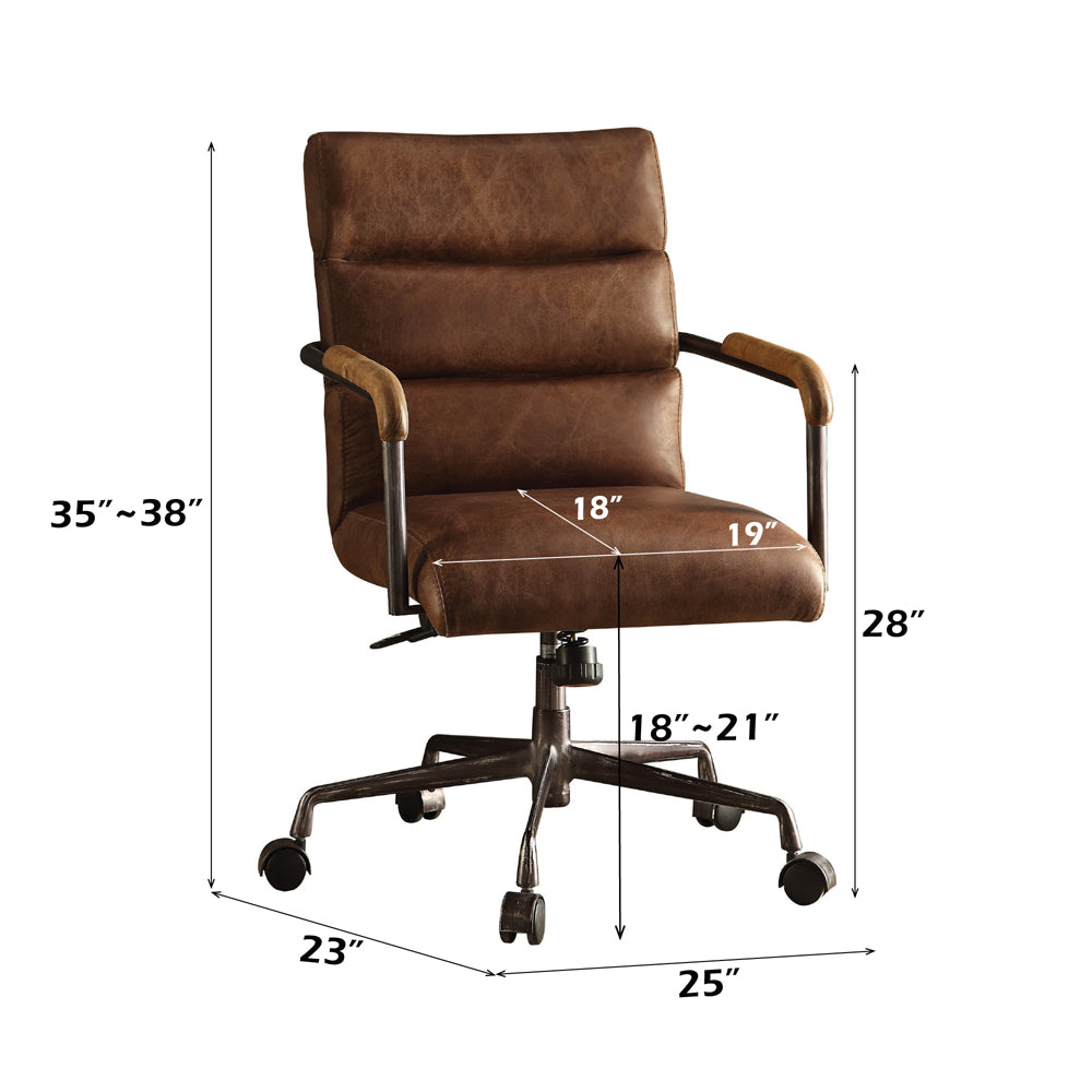 Harith Office Chair - Retro Brown Top Grain Leather - 92414 image 6