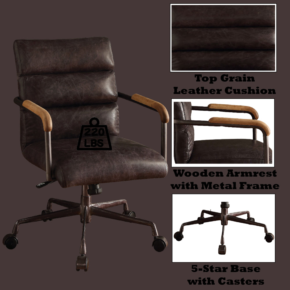 Harith Office Chair - Antique Slate Top Grain Leather - 92415 image 6