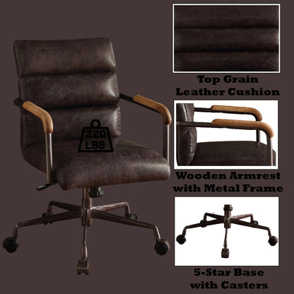 Harith Office Chair - Antique Slate Top Grain Leather - 92415 image 6