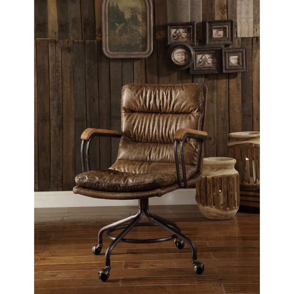 Harith II Office Chair - Vintage Whiskey Top Grain Leather - 92416 image 3