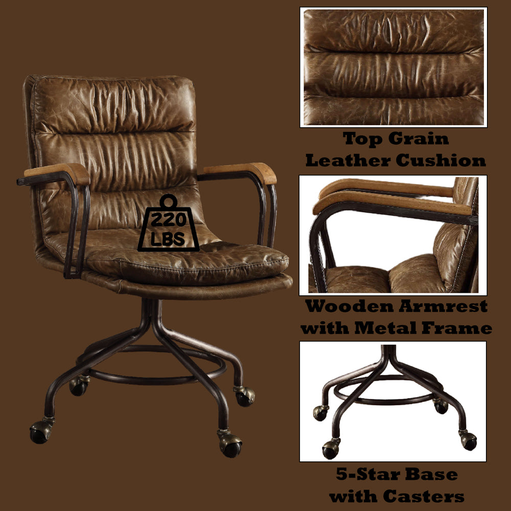 Harith II Office Chair - Vintage Whiskey Top Grain Leather - 92416 image 7