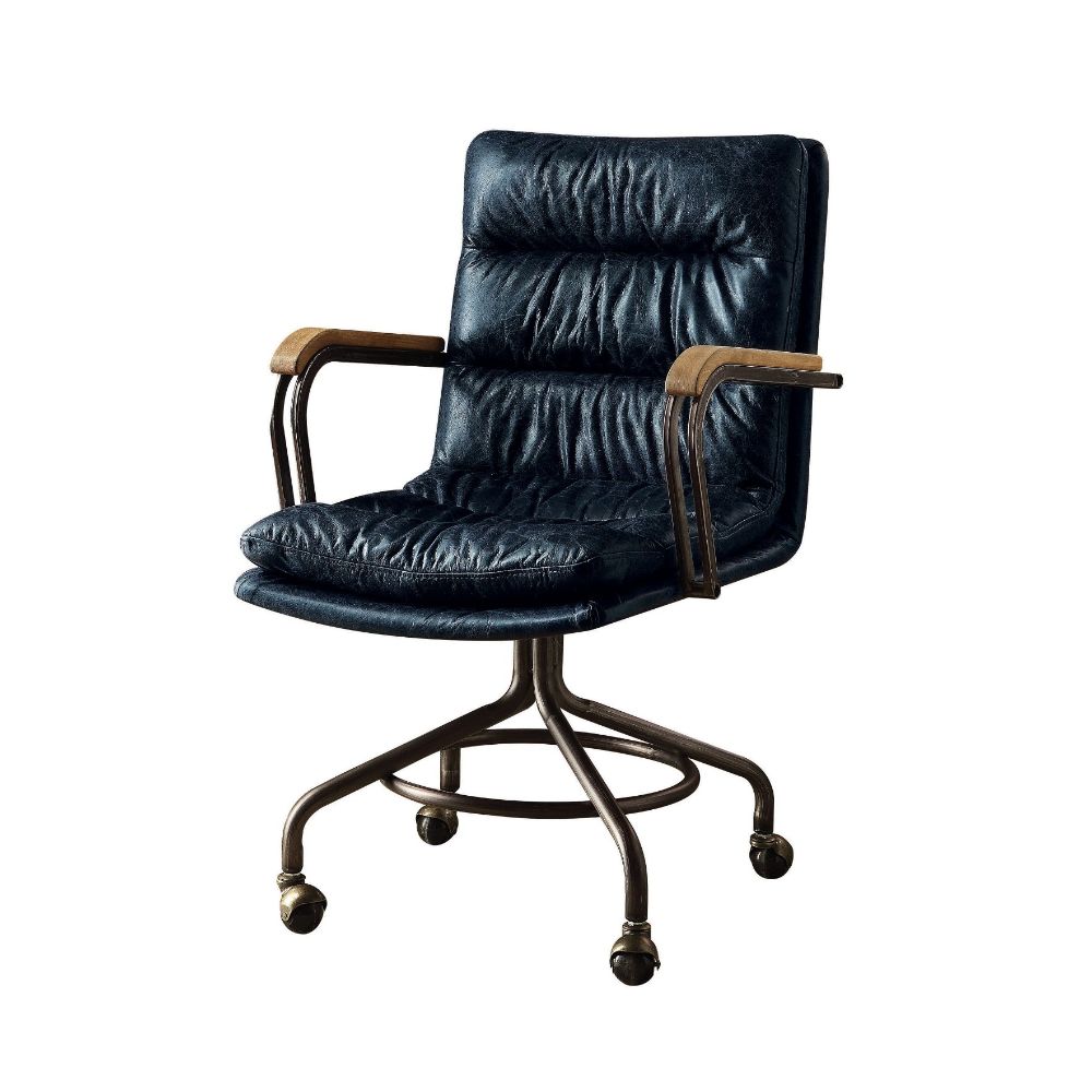 Harith II Office Chair - Vintage Blue Top Grain Leather - 92417